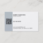 Modernes Blue-Gray Monogramm Beruflich Visitenkarte (Rückseite)