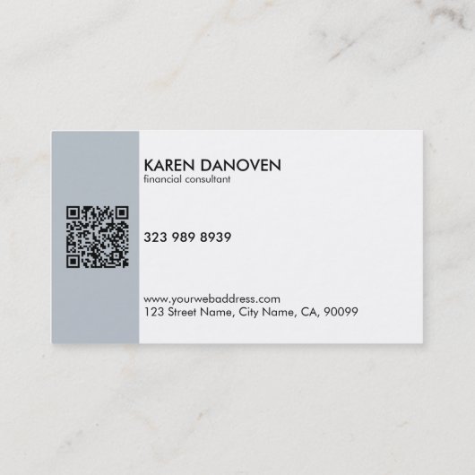 Modernes Blue-Gray Monogramm Beruflich Visitenkarte (Rückseite)