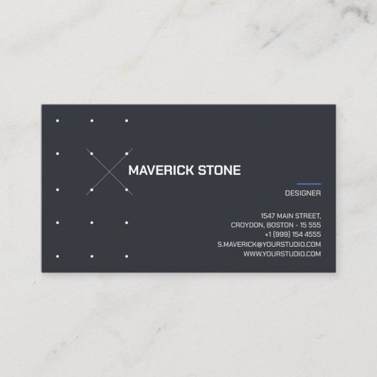 Modernes Blue Gray Tech IT Design Dunkel Visitenkarte (Vorderseite)