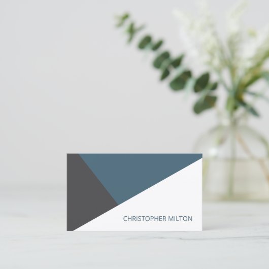 Modernes Blue Gray White Geometric Consultant Visitenkarte (Stehend Vorderseite)