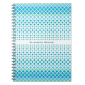 Modernes Blue Green Abstrakt Diamond-Notebook Notizblock (Vorderseite)