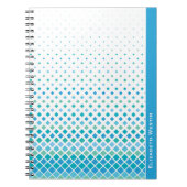 Modernes Blue Green Diamond Muster Notebook Journa Notizblock (Vorderseite)