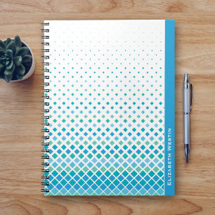 Modernes Blue Green Diamond Muster Notebook Journa Notizblock