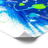 Modernes Blue Green Fun Abstrakte Malerei Poster (Ecke)