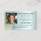 Modernes Blue Green Office-Foto Visitenkarte (Rückseite)