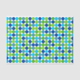 Modernes Blue Green Polka Dot Muster Seidenpapier