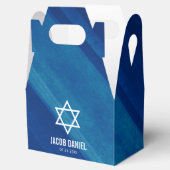 Modernes Blue Grunge Bar Mitzvah Personalisiert Geschenkschachtel (Geöffnet)
