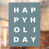 Modernes Blue Happy Holiday Fensteraufkleber (Blatt 2)