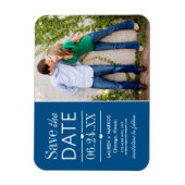 Modernes Blue Hearts Wedding Foto Save the Date Magnet (Vertikal)