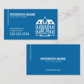 Modernes Blue House Gebäude Construction Company Visitenkarte (Vorne/Hinten)