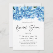 Modernes Blue Hydrangea Floral Brautparty Einladung (Vorderseite)
