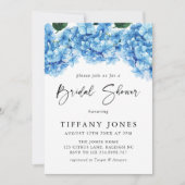 Modernes Blue Hydrangea Floral Brautparty Einladung (Vorderseite)