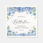 Modernes Blue Hydrangea Floral Brautparty Serviette (Vorderseite)