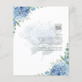 Modernes Blue Hydrangea FOTO Brautparty lädt ein Flyer (Hinten)