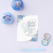Modernes Blue Hydrangea FOTO Brautparty lädt ein Flyer (Einzeln)