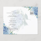 Modernes Blue Hydrangea FOTO Hochzeit Einladung (Rückseite)