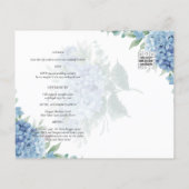 Modernes Blue Hydrangea FOTO Hochzeit Einladung Flyer (Hinten)