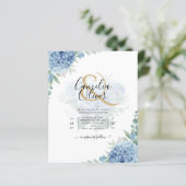 Modernes Blue Hydrangea Hochzeiteinladung QR Code (Stehend Vorderseite)