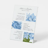Modernes Blue Hydrangea Signature Drink Menü Sockelschild (Vorderseite)
