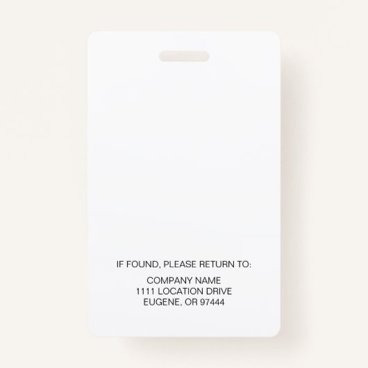 Modernes Blue-ID-Abzeichen Ausweis (Rückseite)