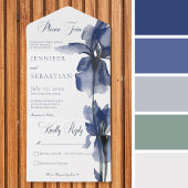 Modernes Blue Iris Blume Kein Abendessen All In One Einladung