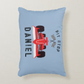 Modernes Blue Kids Red Racing Car Dekokissen (Vorderseite(Vertikal))