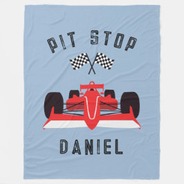 Modernes Blue Kids Red Racing Car Fleecedecke