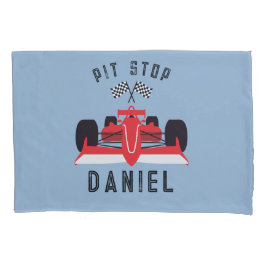 Modernes Blue Kids Red Racing Car Kissenbezug