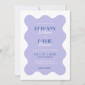 Modernes Blue Lavender Wave Scallop Foto Hochzeit Einladung (Vorderseite)