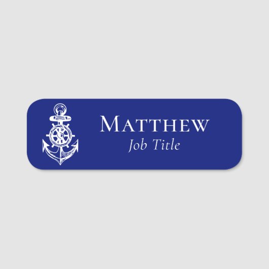 Modernes Blue Marine Nautic Bootgeschäft Namensschild (Vorderseite)