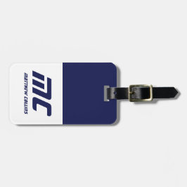 Modernes Blue Mit Monogramm Name Fett Simplistic Gepäckanhänger