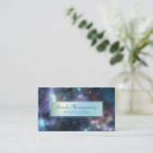 Modernes Blue Navy Galaxy Star Space Visitenkarte (Stehend Vorderseite)