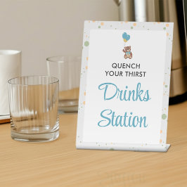 Modernes Blue Niedlich Baby Dusche Bar Pedestzeich Sockelschild