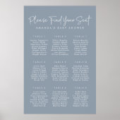 Modernes Blue Oh Baby Einfache Duschkarte Poster (Vorne)