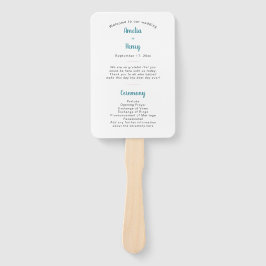 Modernes Blue & Pink Floral Wedding Programm Fächer