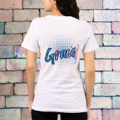 Modernes Blue Pink Grace Life Frauen personalisier Tri-Blend Shirt