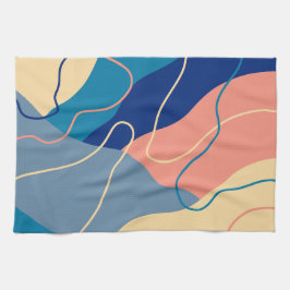 Modernes Blue & Pink Kunsthandtuch Geschirrtuch