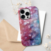 Modernes Blue Pink Ombre Glitzer Mit Monogramm Chi Case-Mate iPhone Hülle