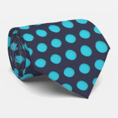 Modernes Blue Polka Dot Muster Krawatte (Gerollt)