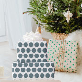 Modernes Blue Polka Dots Weihnachtswrapping Papier Geschenkpapier