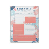 Modernes Blue-Powder Daily Goals Planner Notepad Notizblock (Rotiert)
