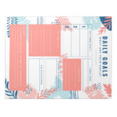 Modernes Blue-Powder Daily Goals Planner Notepad Notizblock (Vorderseite)