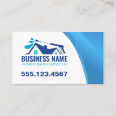 Modernes Blue Power Wash House Reinigung Visitenkarte (Vorderseite)