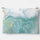 Modernes Blue Print mit Gold Highlights Kosmetisch Zubehörtasche (Rückseite)