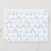 Modernes Blue Rainbow Kindergeburtstag Party Foto Einladung (Rückseite)