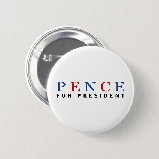 Modernes Blue Red Mike Pence für Präsident Button (Vorne & Hinten)