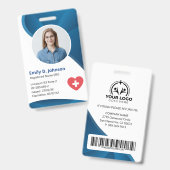 Modernes Blue Registered Nurse RN Ausweis (Vorder- & Rückseite)