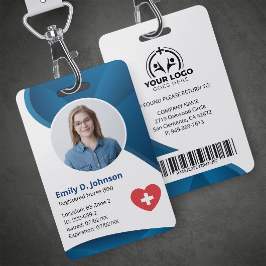 Modernes Blue Registered Nurse RN Ausweis