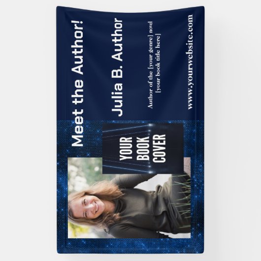 Modernes Blue Sci Fi Author Book Signing Banner (Vertikal)
