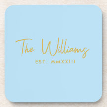 Modernes Blue-Script-Datum